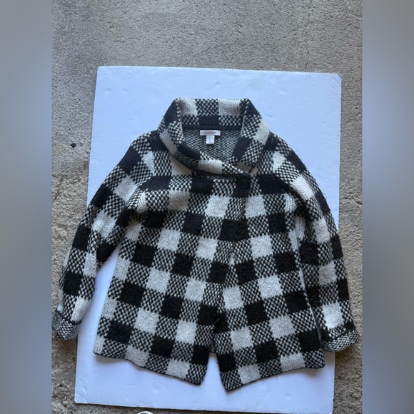 black and white checkered sweater shrug - Picture 1 of 7